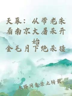 天幕：从带老朱看南京大屠杀开始