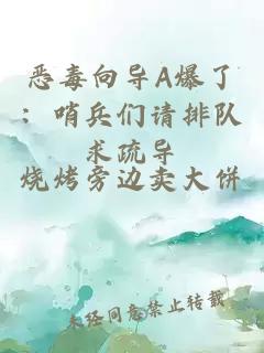 恶毒向导A爆了：哨兵们请排队求疏导