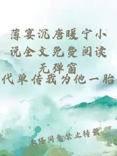 薄宴沉唐暖宁小说全文免费阅读无弹窗