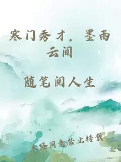寒门秀才，墨雨云间