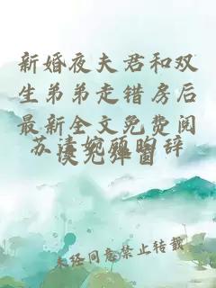 新婚夜夫君和双生弟弟走错房后最新全文免费阅读无弹窗