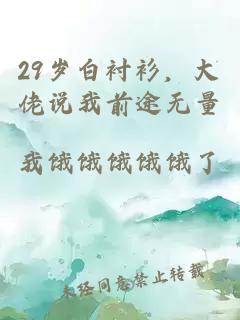 29岁白衬衫，大佬说我前途无量