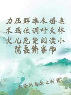 力压群雄未婚妻求我低调叶天林火儿免费阅读小说最新章节