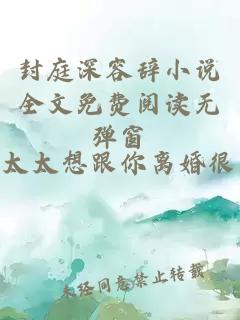 封庭深容辞小说全文免费阅读无弹窗
