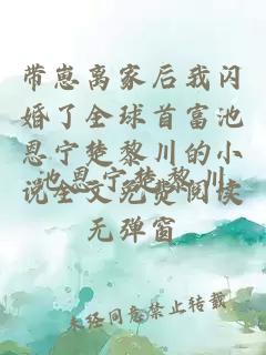 带崽离家后我闪婚了全球首富池恩宁楚黎川的小说全文免费阅读无弹窗