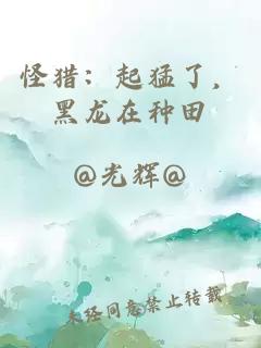 怪猎：起猛了，黑龙在种田