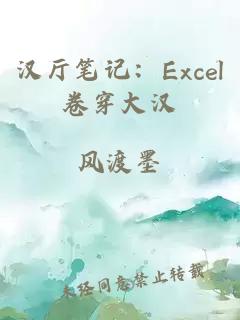 汉厅笔记：Excel卷穿大汉