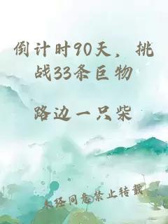 倒计时90天，挑战33条巨物