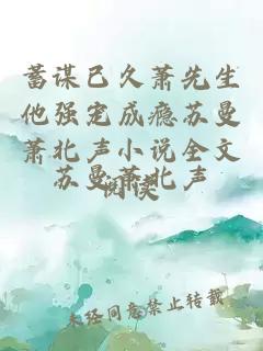 蓄谋已久萧先生他强宠成瘾苏曼萧北声小说全文阅读