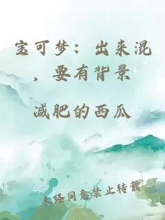 宝可梦：出来混，要有背景